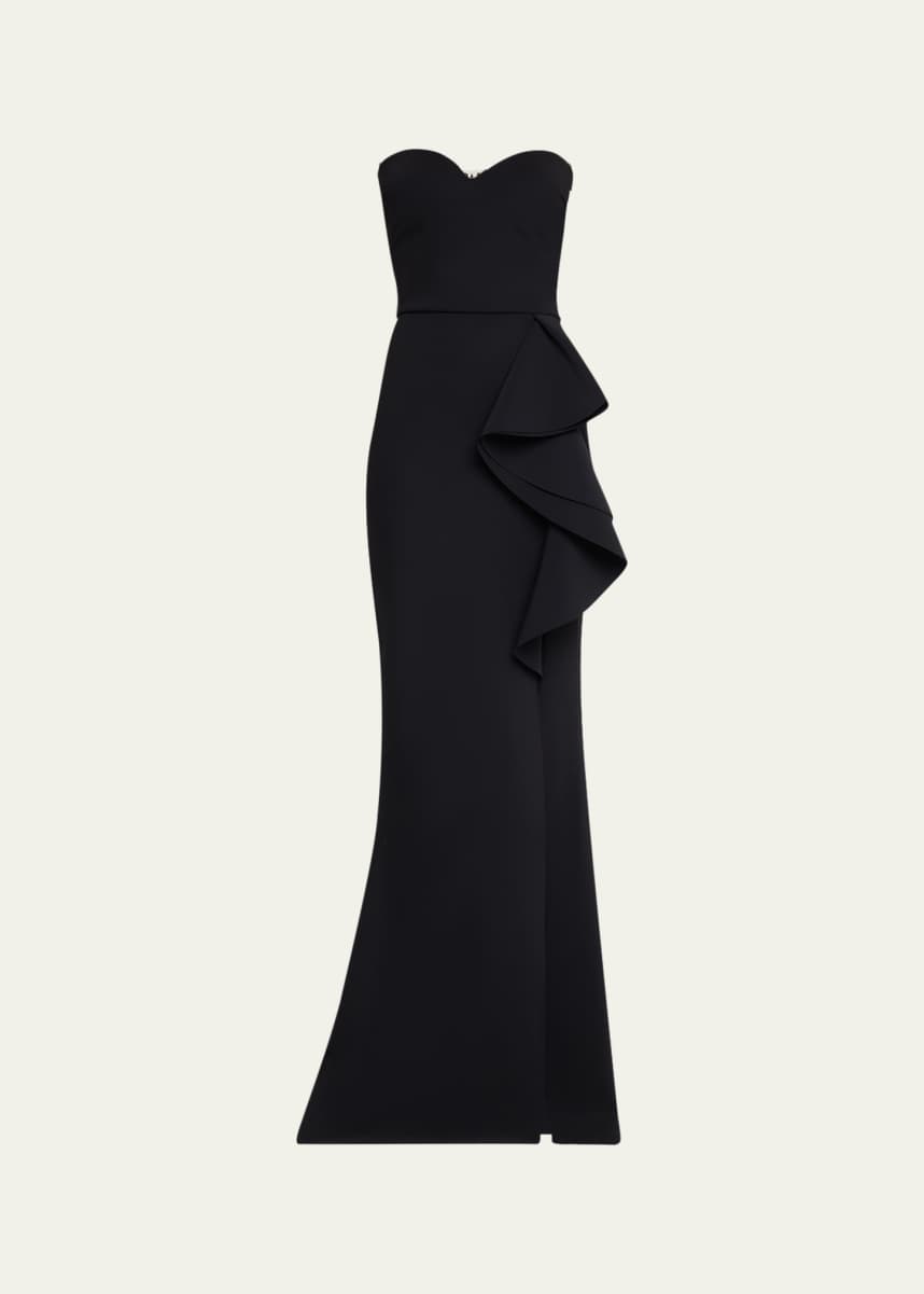 Chiara Boni La Petite Robe Strapless Ruffle Column Gown