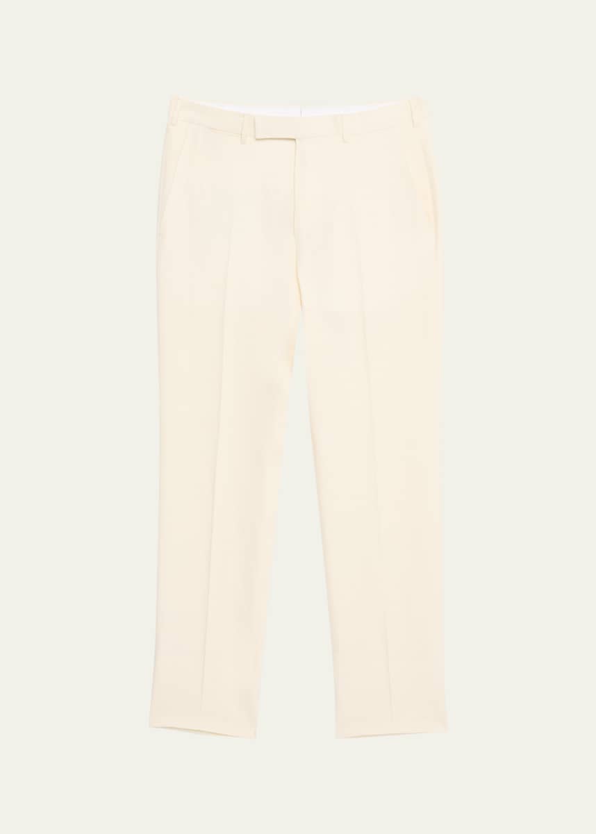ZEGNA Men's Oasi Lino Flat-Front Trousers