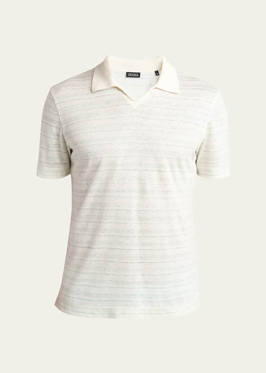 ZEGNA Men's Striped Polo Shirt