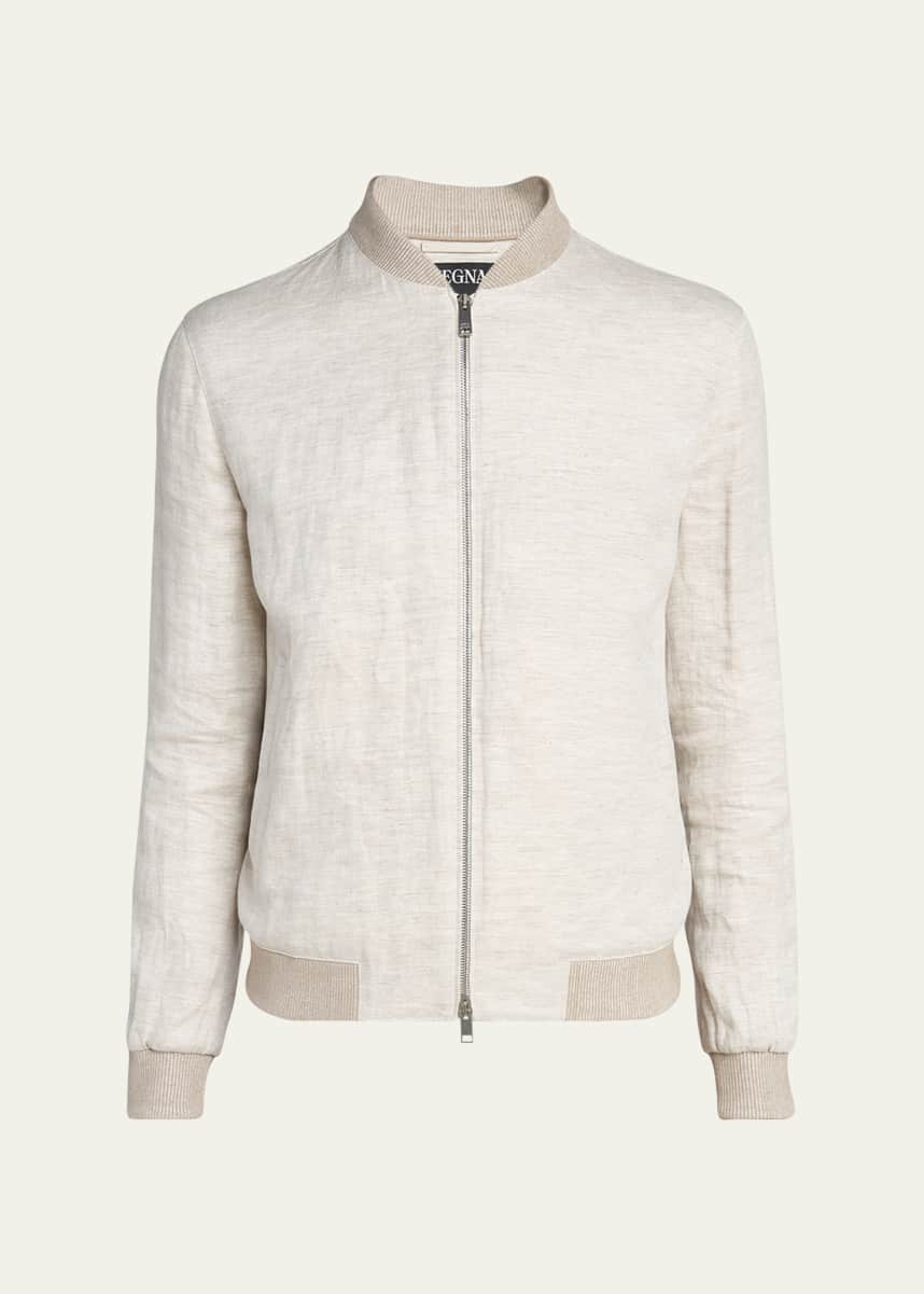 ZEGNA Men's Oasi Lino Bomber Jacket
