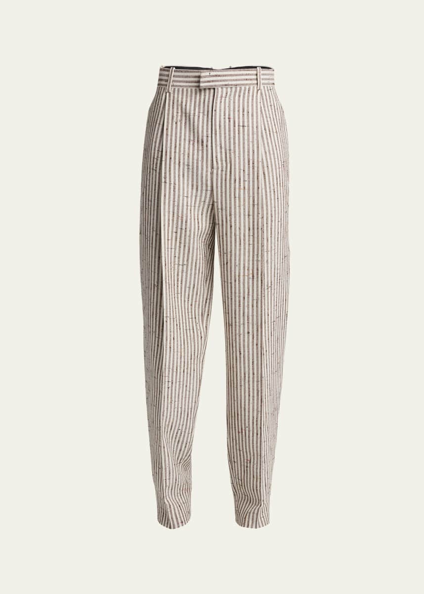 Bottega Veneta Men's Knotted Stripe Trousers