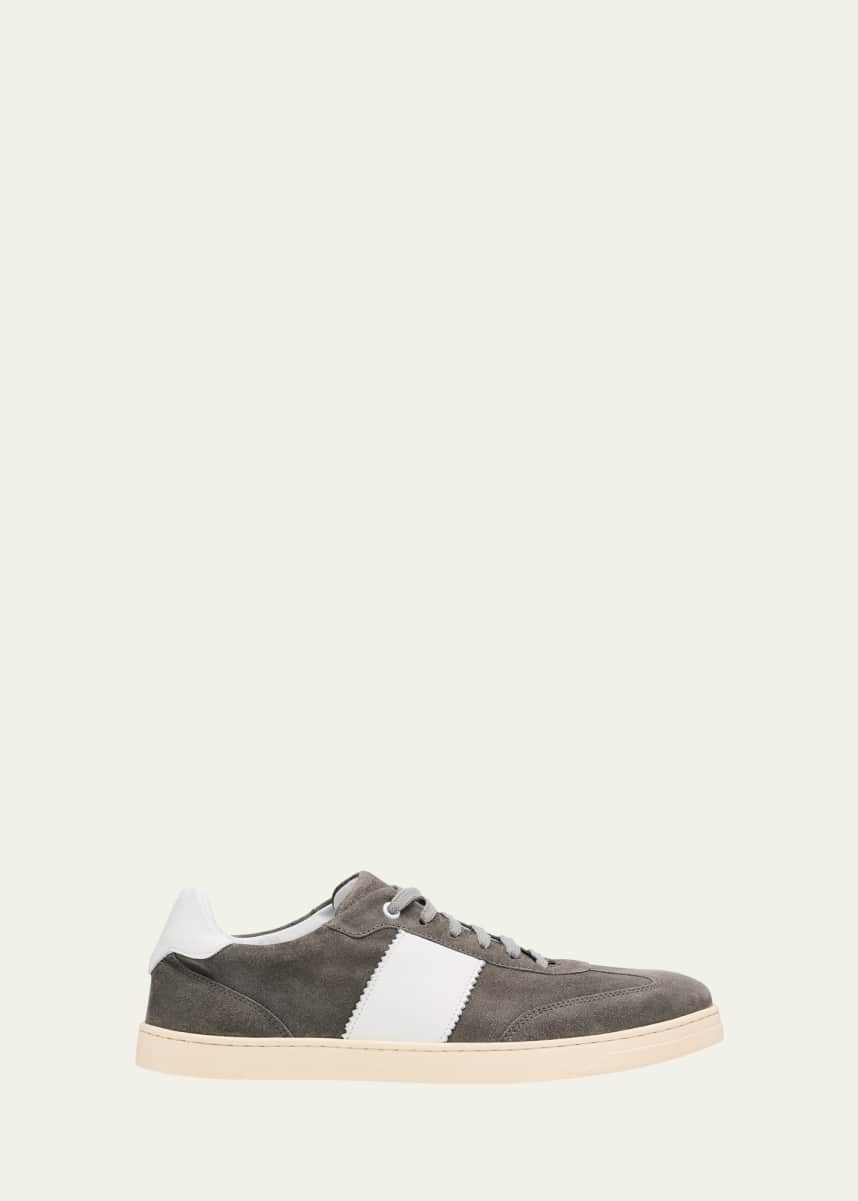 Bergdorf Goodman Men's Suede and Leather T-Toe Low-Top Sneakers
