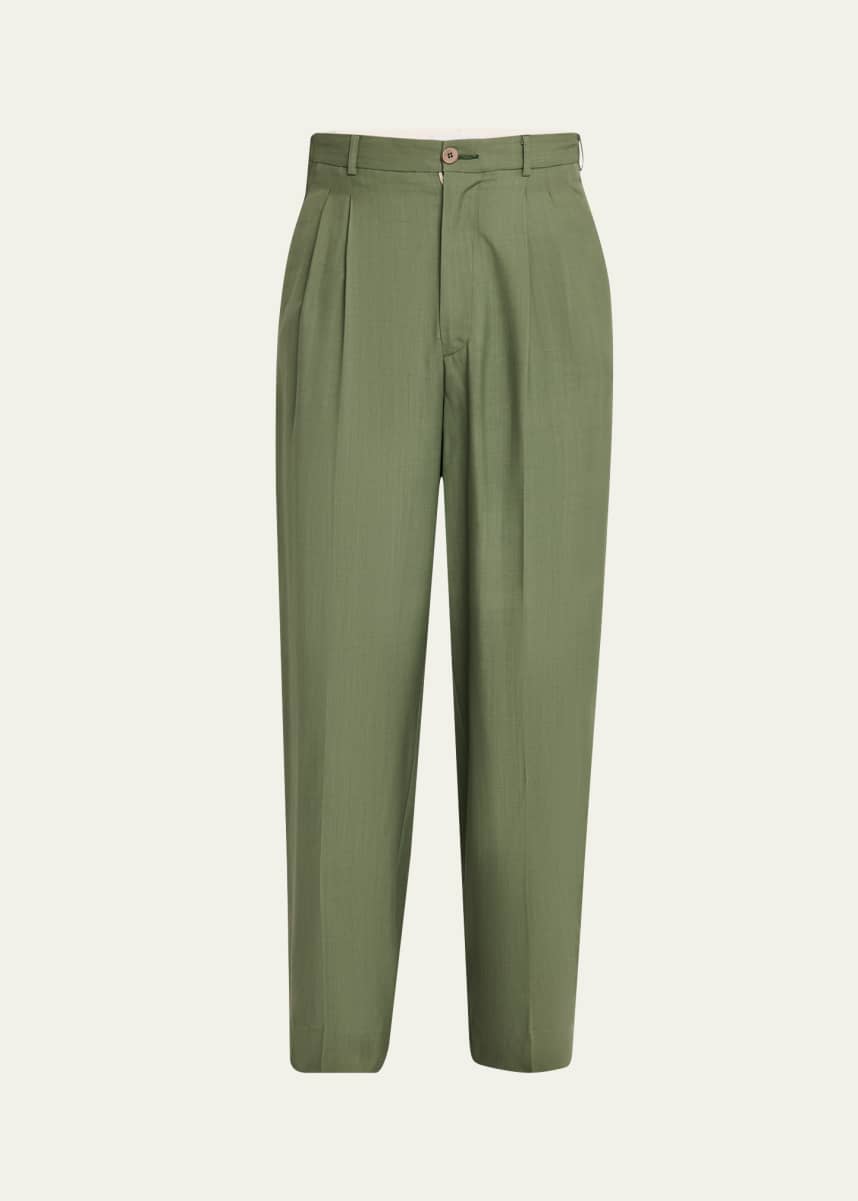 Magliano Men's Double-Pleated Wool Trousers