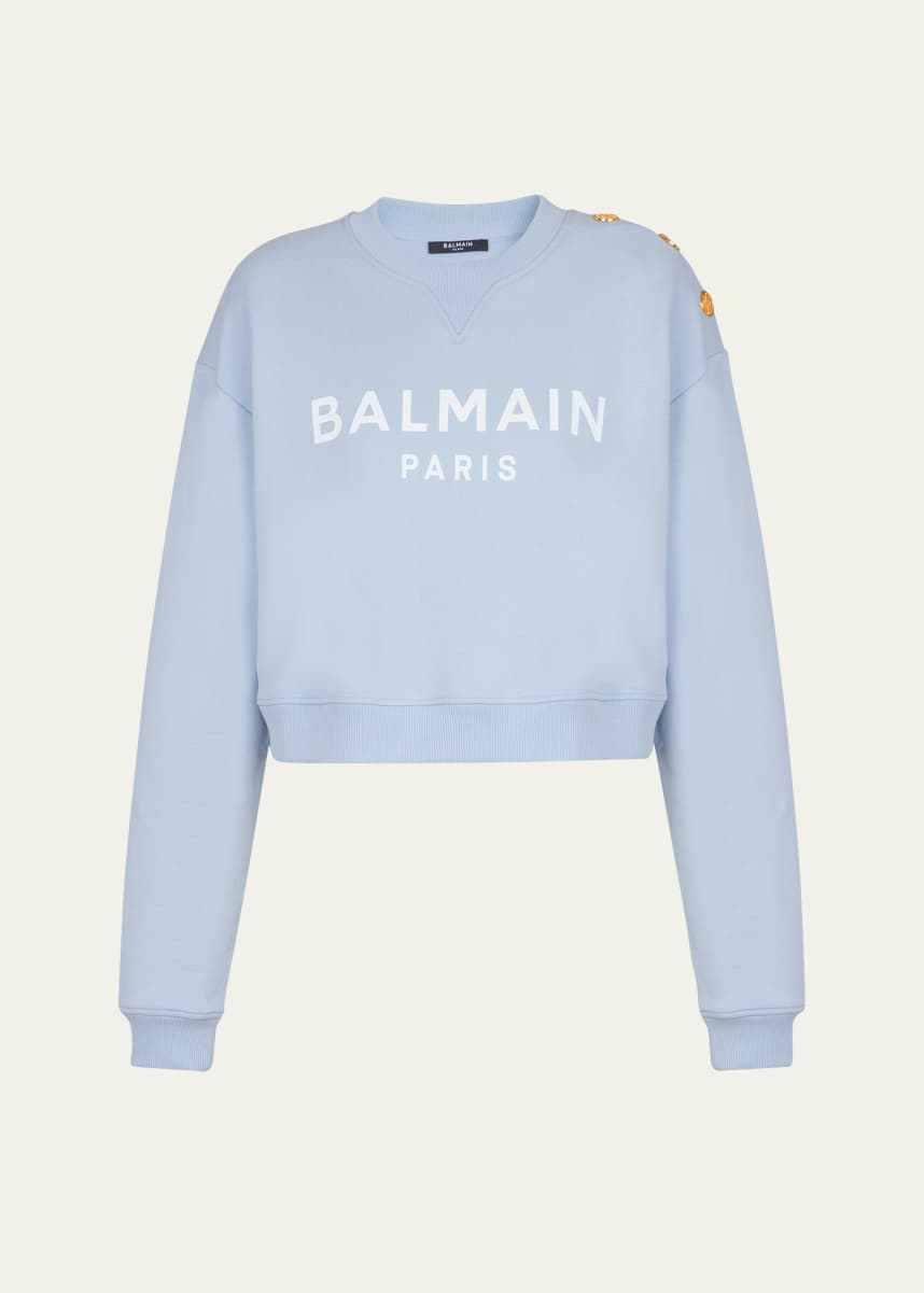 Balmain Logo Cropped Sweatshirt