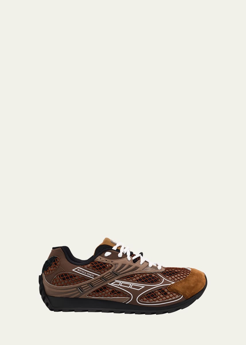 Bottega Veneta Men's Orbit Technical Fishnet Runner Sneakers