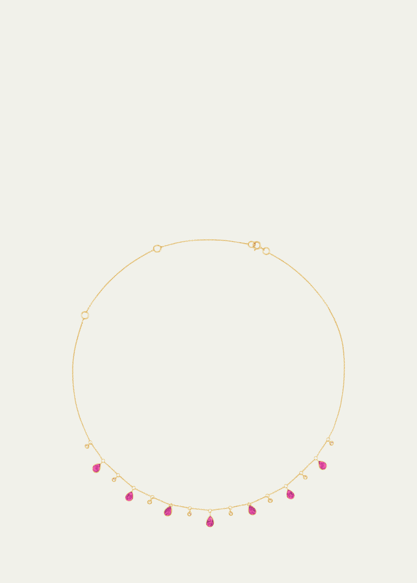 JIA JIA 14K Ruby and Diamond Raindrop Necklace