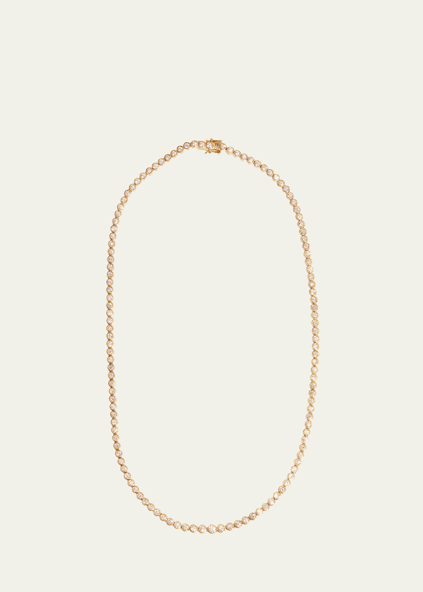 Kendall Row 14K Yellow Gold Bezel-Set Diamond Tennis Necklace, 17"L