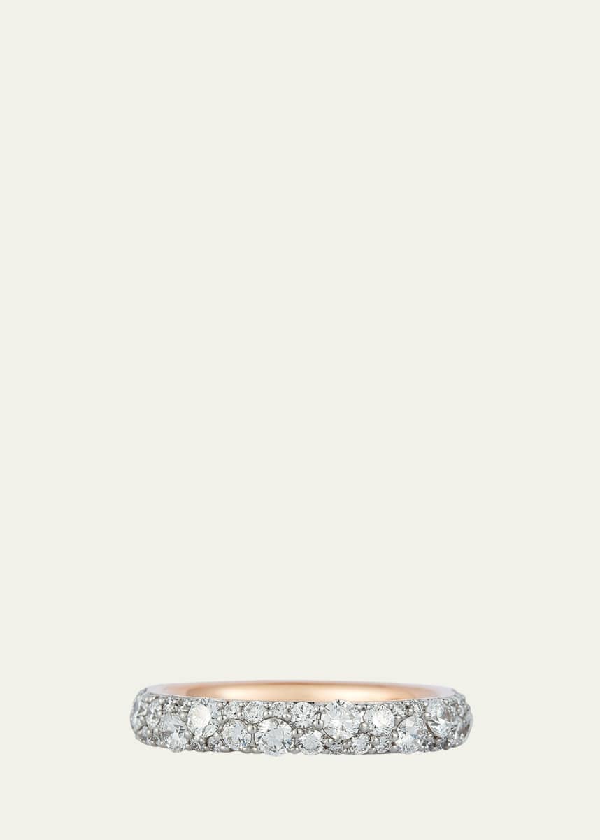 Walters Faith 18K Rose Gold and White Diamond Band Ring, 3.5mm, Size 7