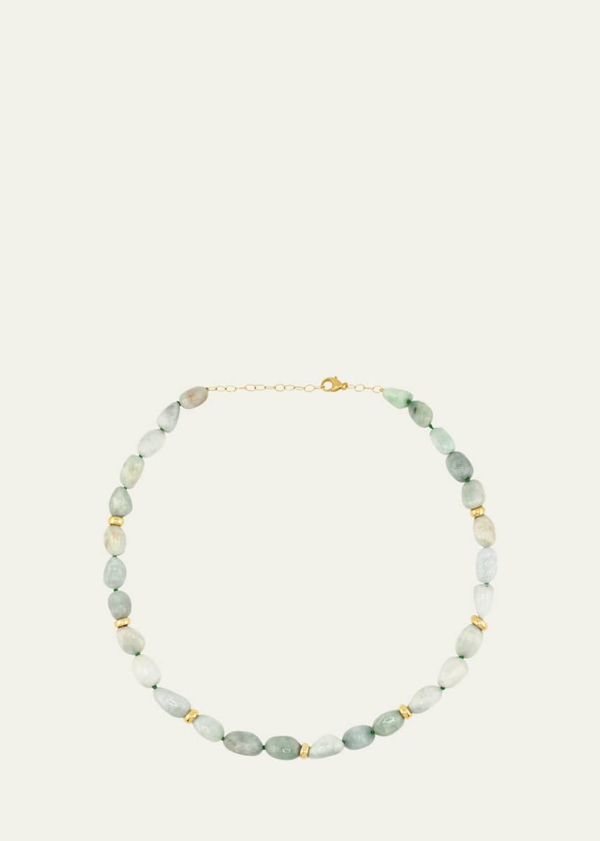 JIA JIA Jade Nugget Gold Bead Necklace