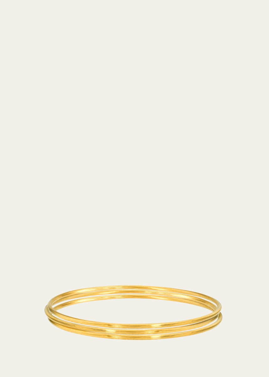DARIUS 18K Yellow Gold Fairy Bangles, Set of 3