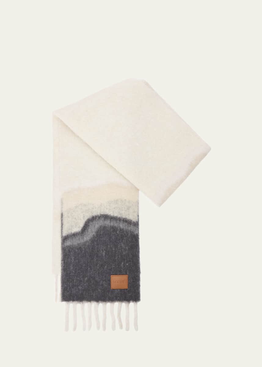 Loewe Textured Wool-Blend Fringe Scarf