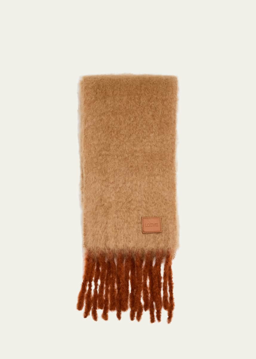 Loewe Wool-Blend Logo Patch Scarf