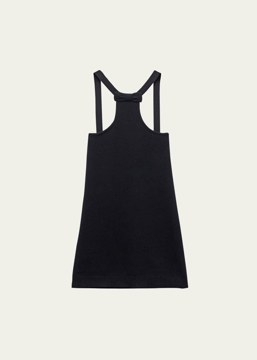 Prada Lambswool Knit Mini Dress with Bow Detail