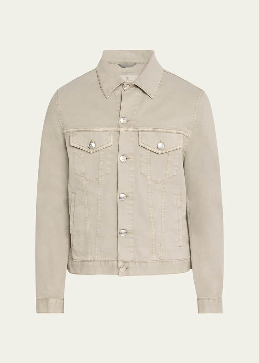 Brunello Cucinelli Men's Dyed Denim Trucker Jacket