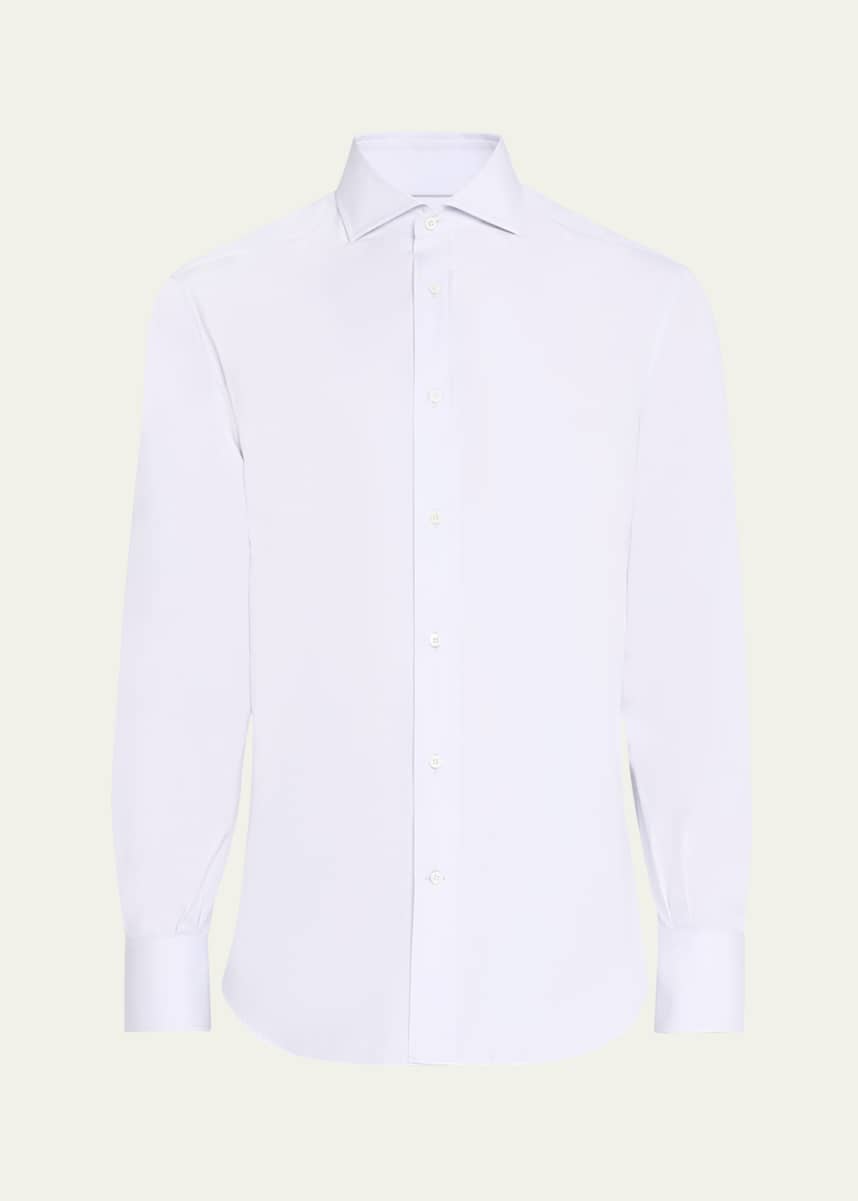 Brunello Cucinelli Men's Cotton Canvas Dress Shirt