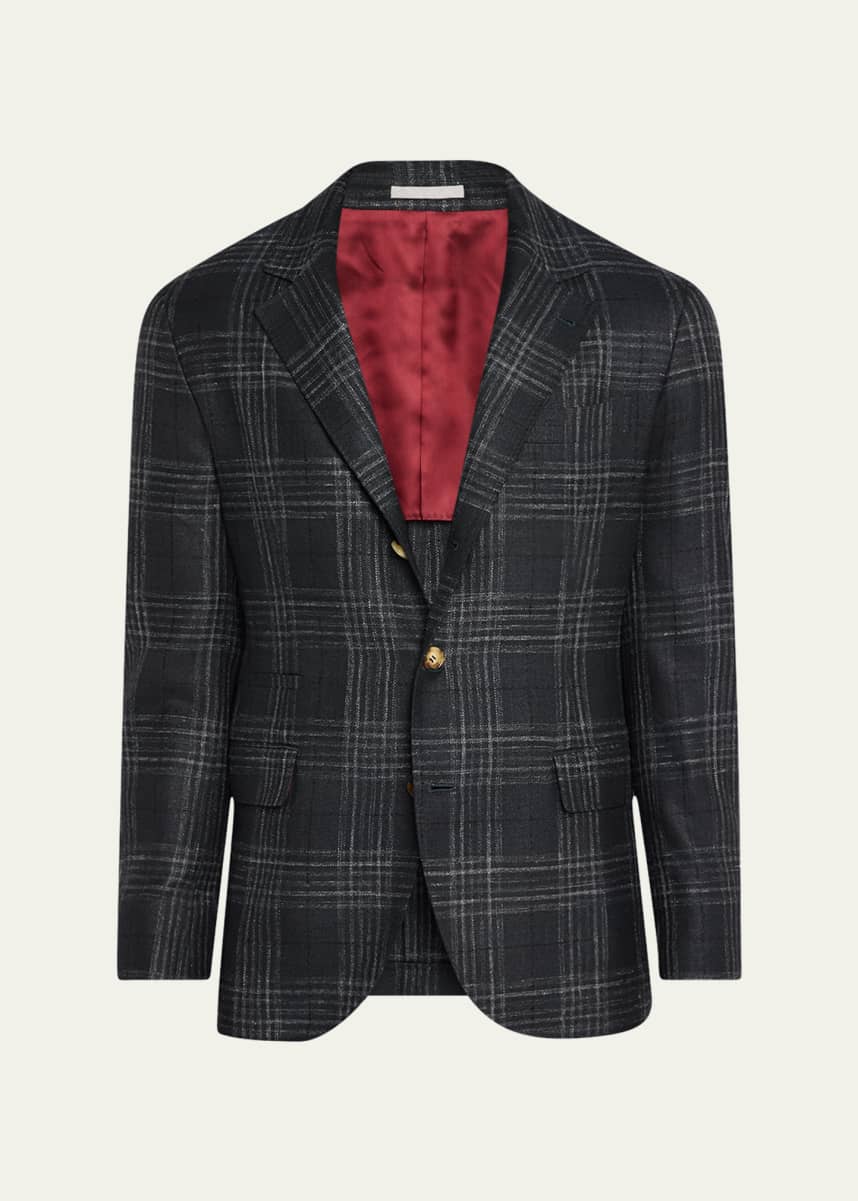 Brunello Cucinelli Men's Madras Plaid Sport Jacket