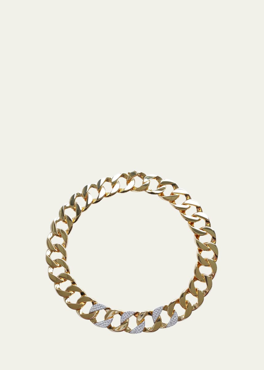 Verdura Curblink 18K Yellow Gold and Platinum Diamond Necklace