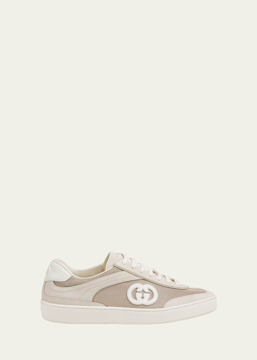 Gucci G74 Tonal Mixed-Media Sneakers