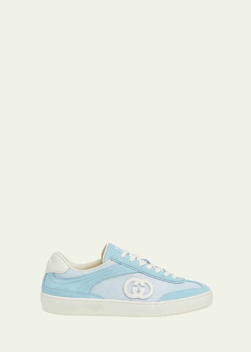 Gucci G75 Suede and Leather Sneakers