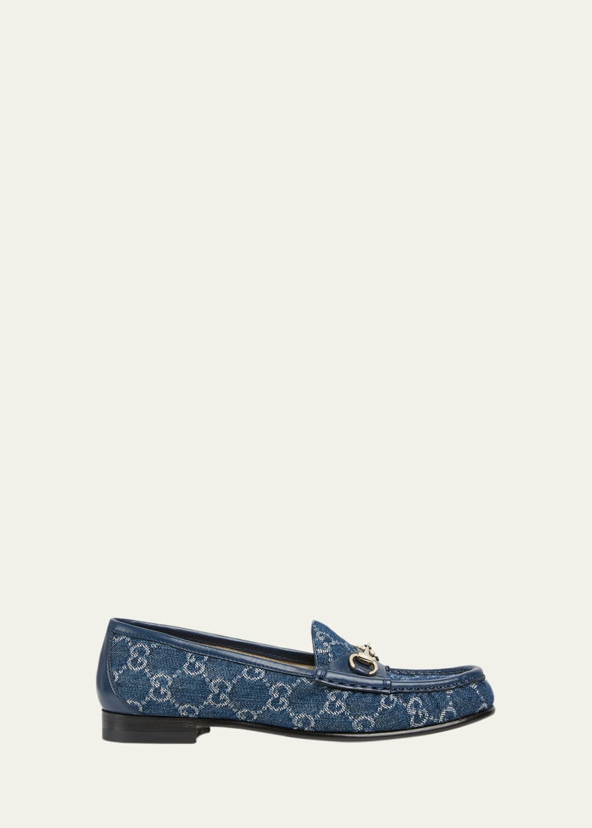 Gucci 1953 Horsebit Monogram Denim Loafers