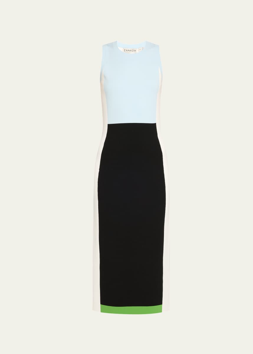 ZANKOV Daniella Colorblock Midi Dress