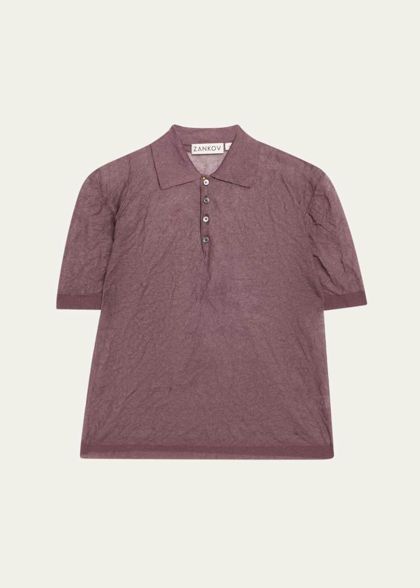 ZANKOV Luke Crinkle Polo Shirt