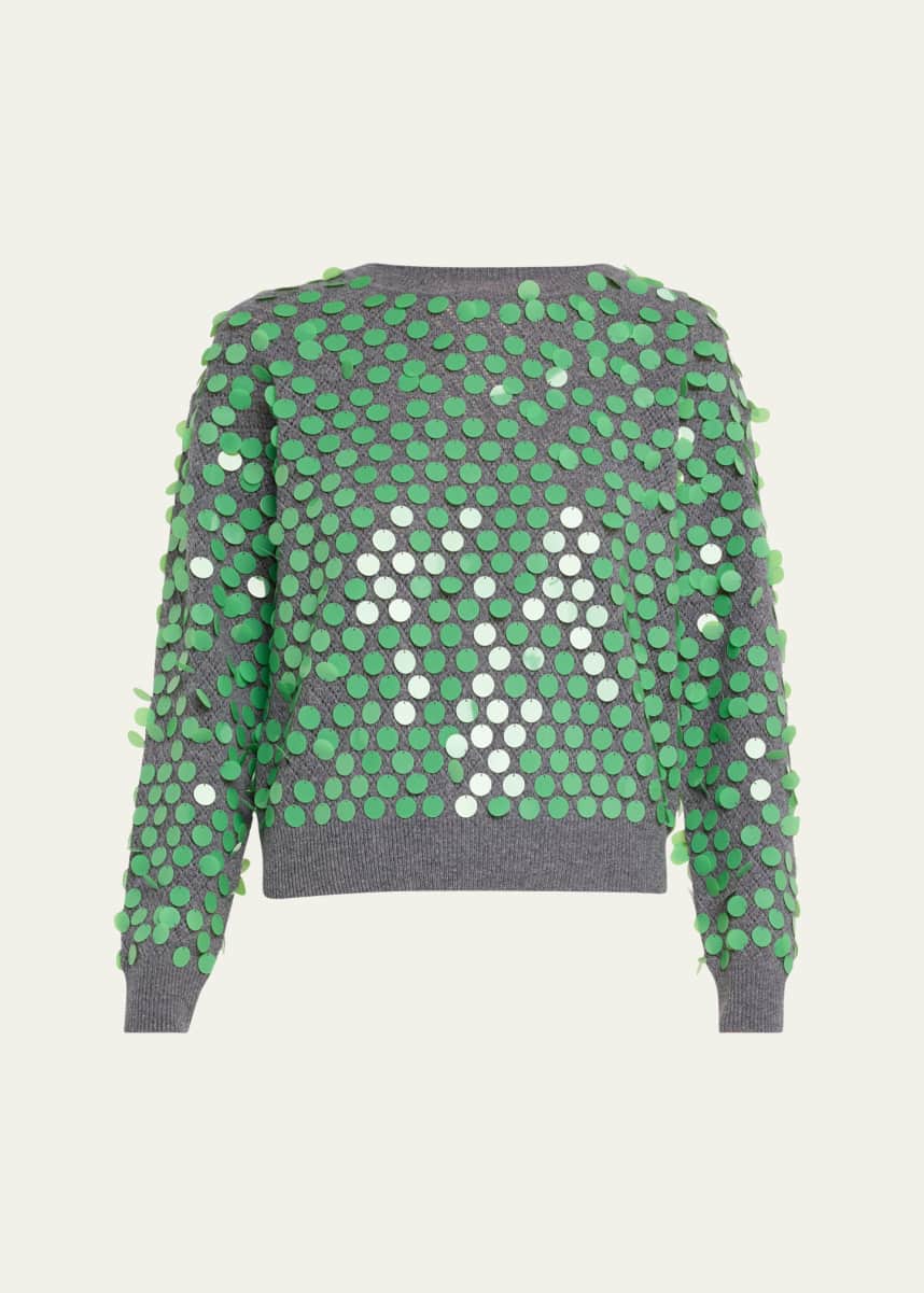ZANKOV Ilaria Sequined Wool Sweater