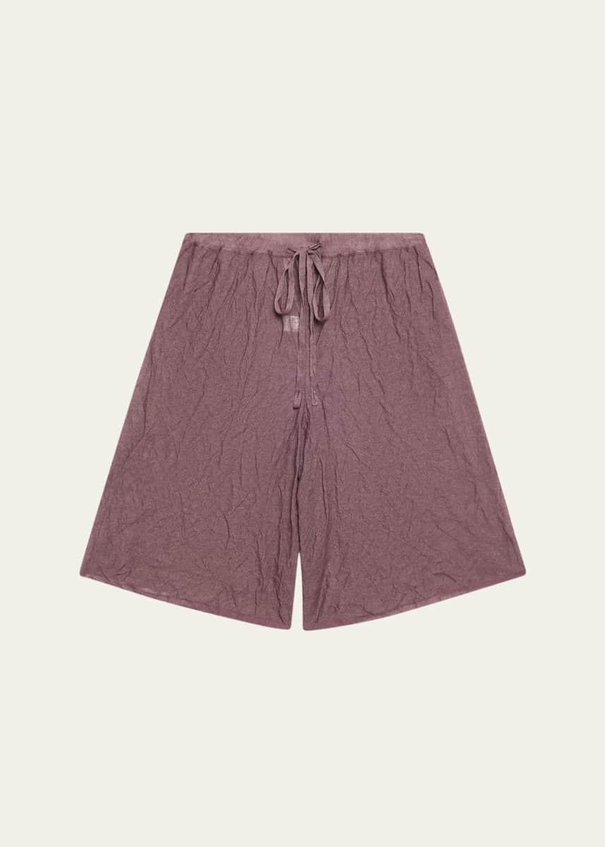 ZANKOV Lou Crinkled Metallic Bermuda Shorts