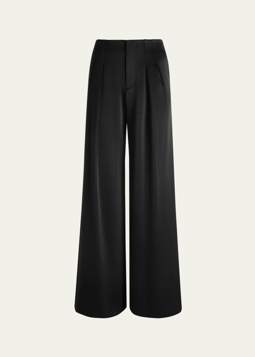 Alice + Olivia Eloise Wide-Leg Satin Pants