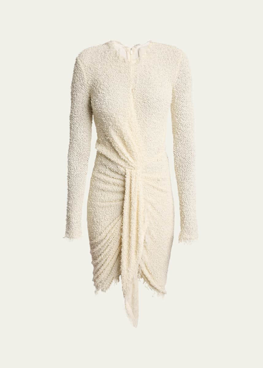 Isabel Marant Ophelie Long-Sleeve Draped Boucle Dress