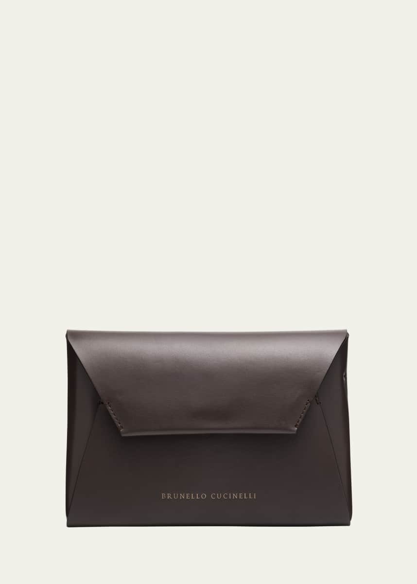 バッグ・カバンその他 BRUNELLO CUCINELLI Women Bags MWEID2722LE Black Leather clutch bag with monili for Woman in Black | Brunello