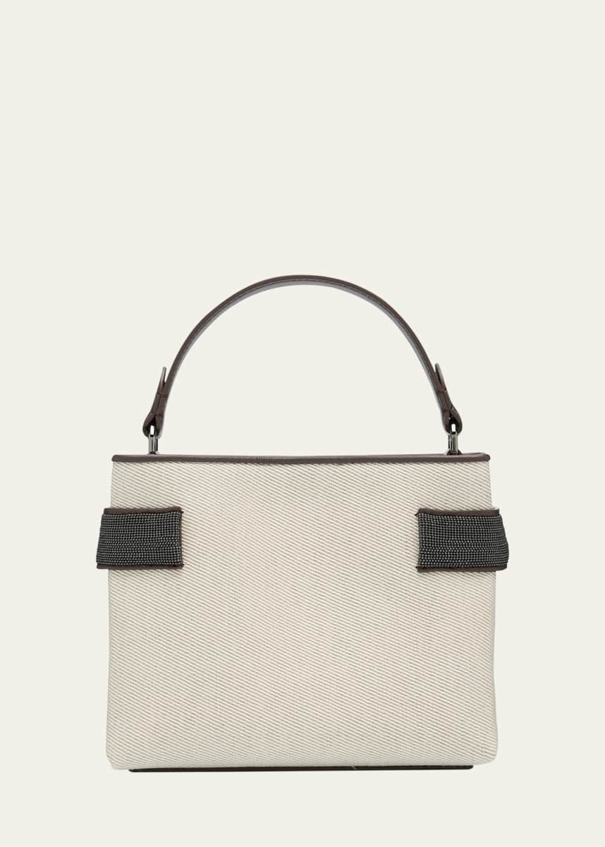 Brunello Cucinelli Monili Canvas Top-Handle Bag