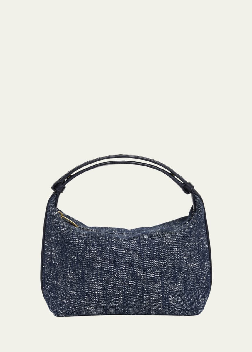 Bottega Veneta Mini Wallace Denim Boucle Shoulder Bag