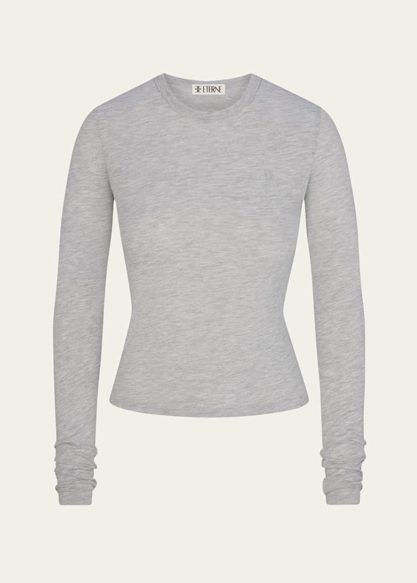 Eterne Fitted Crewneck Long-Sleeve T-Shirt
