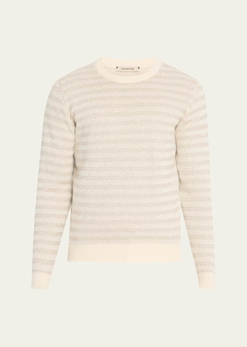 Fioroni Men's Cotton Stripe Crewneck Sweater