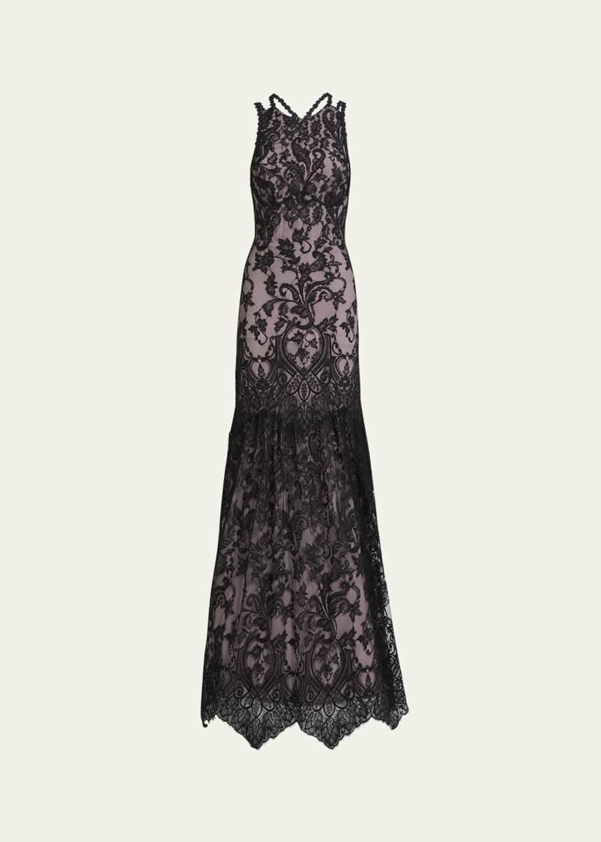 Etro Strappy Lace Trumpet Gown