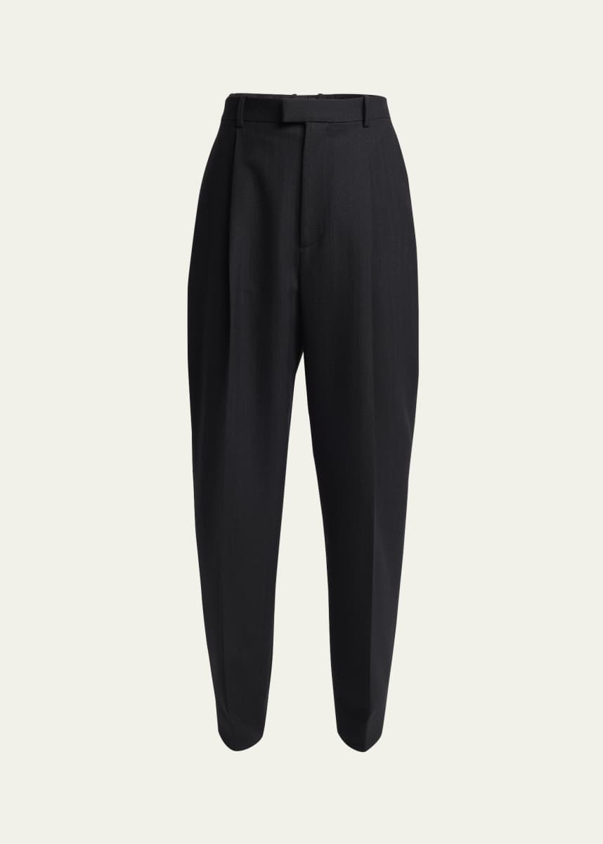 Bottega Veneta Men's Subtle Stripe Pleated Pants