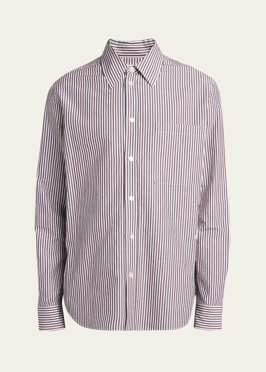Bottega Veneta Men's Striped Poplin Dress Shirt