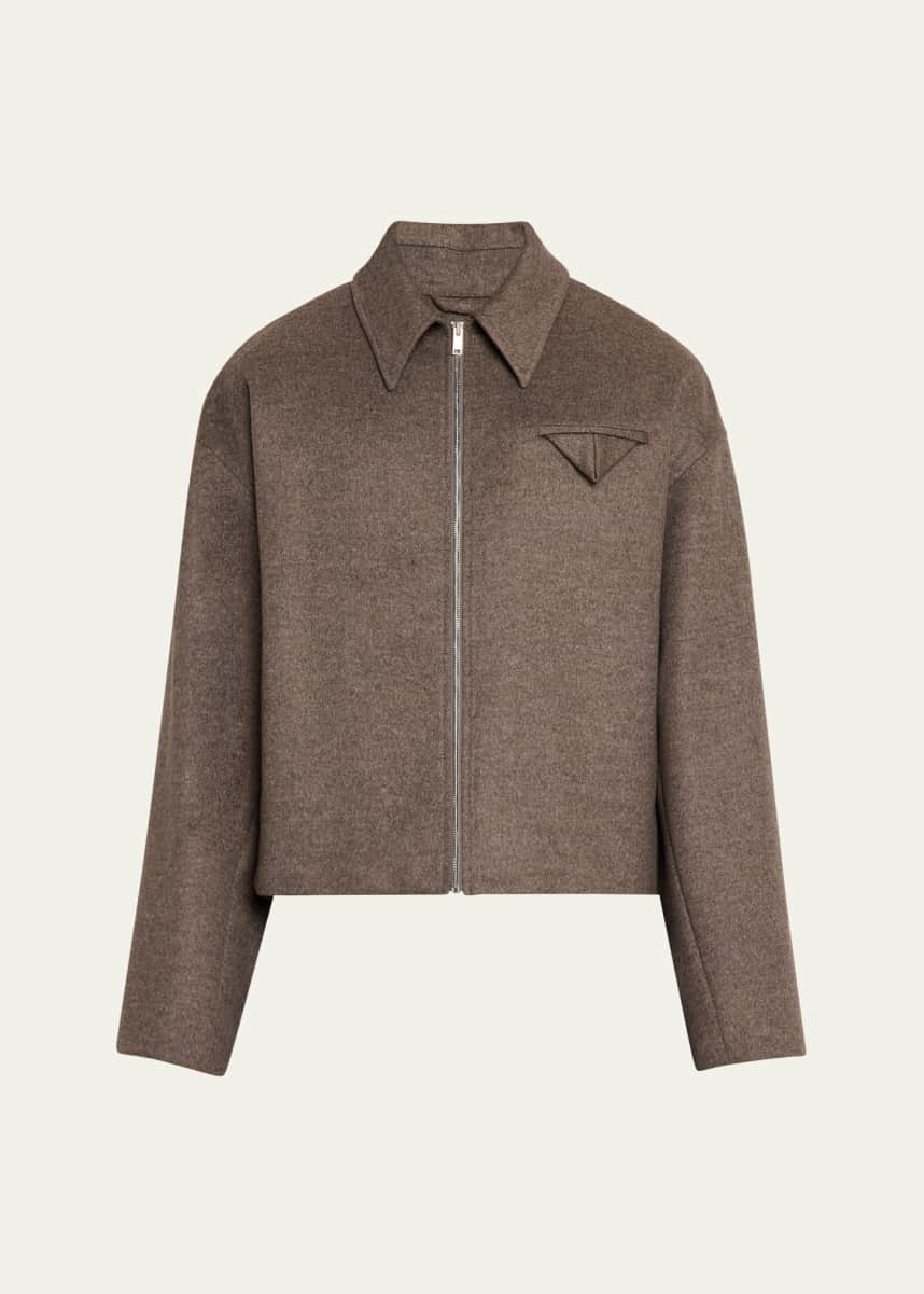 Bottega Veneta Men's Melange Wool-Cashmere Blouson Jacket