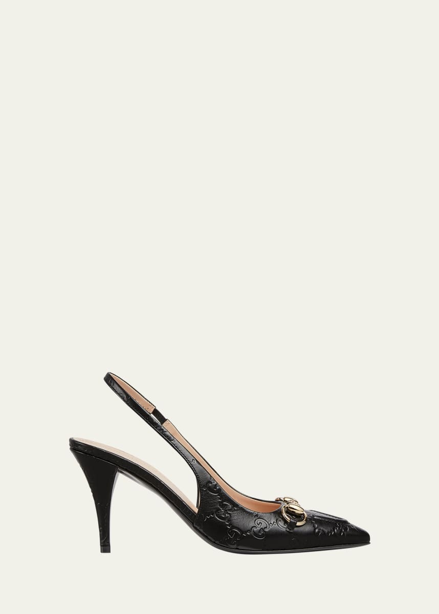 Gucci Erin GG Leather Bit Slingback Pumps