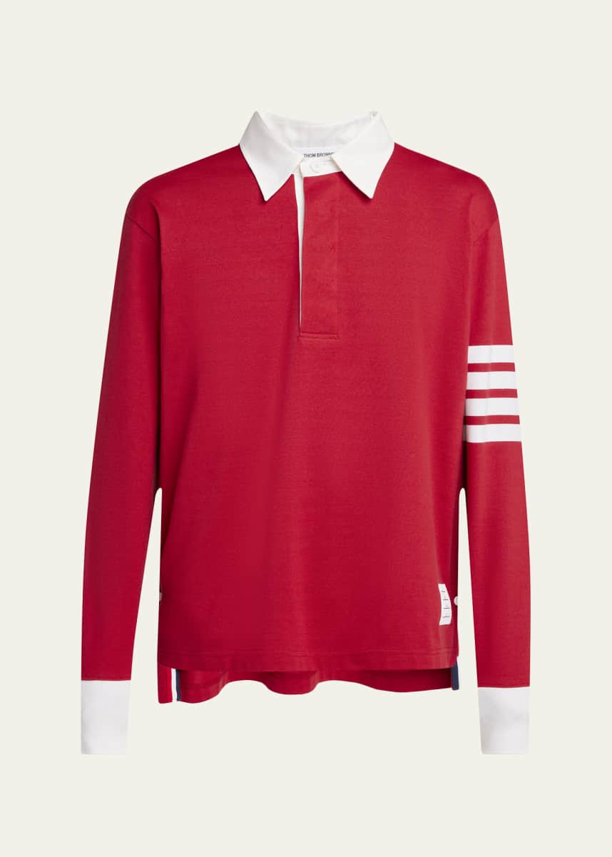 Thom Browne Men's Heavy Jersey Rugby Polo Shirt