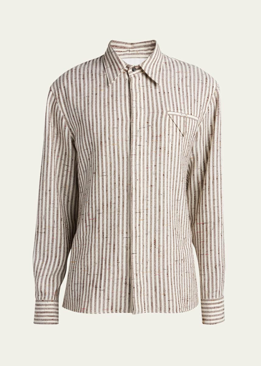Bottega Veneta Men's Knotted Stripe Button-Down Shirt