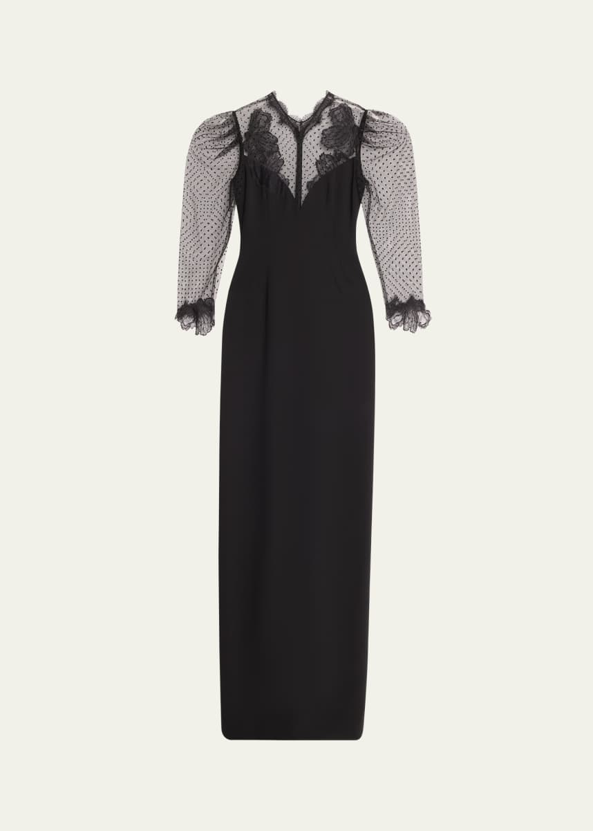 Atelier Prabal Gurung Kristina Swiss Dot Column Gown