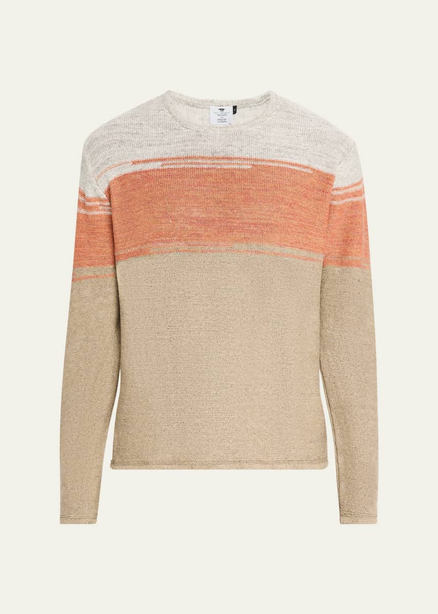 Inis Meain Men's Washed Linen Ombre Tunic Sweater