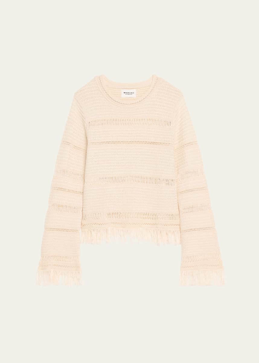 Etoile Isabel Marant Azilis Crewneck Fringe Sweater