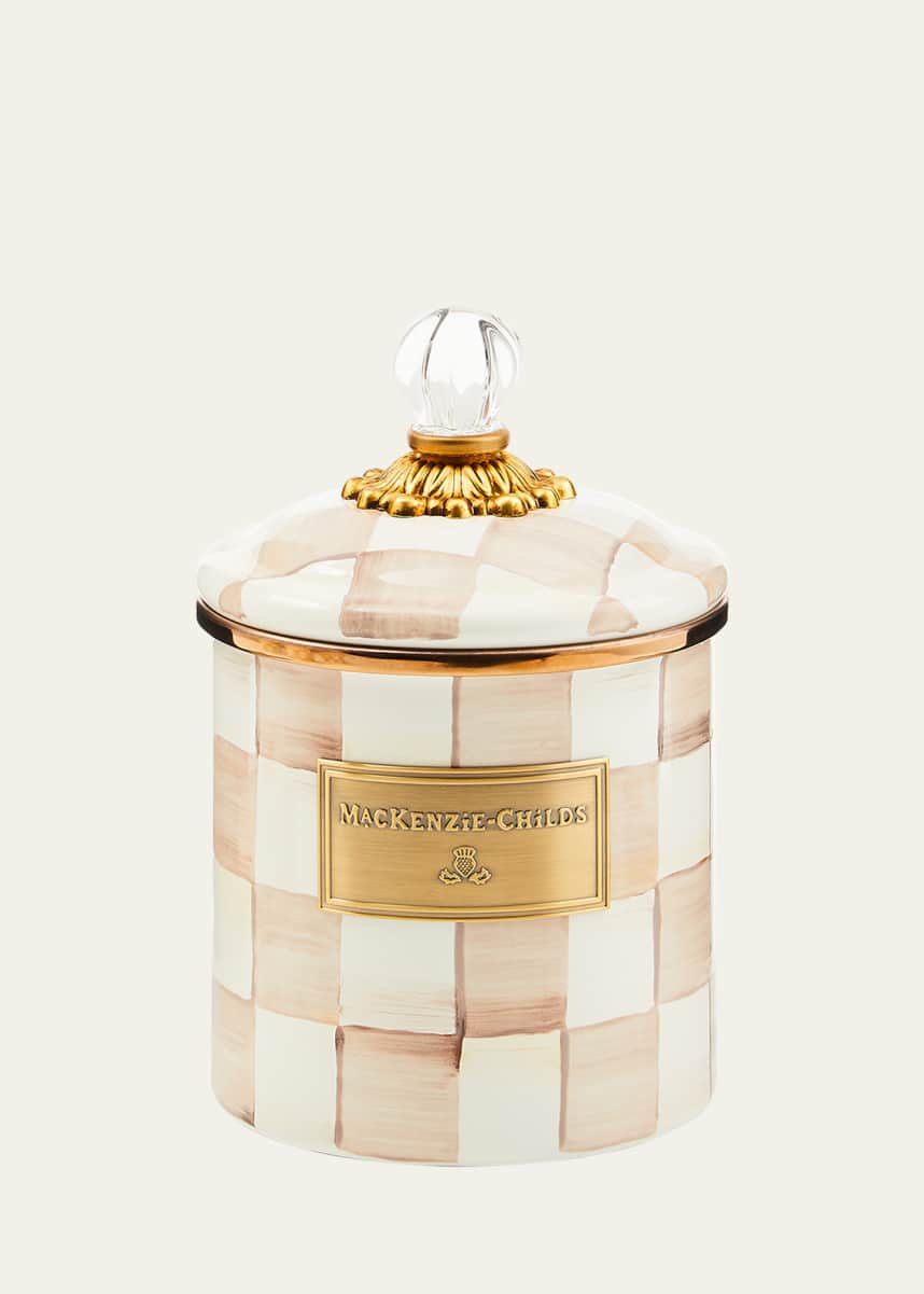 MacKenzie-Childs Mocha Check Small Canister