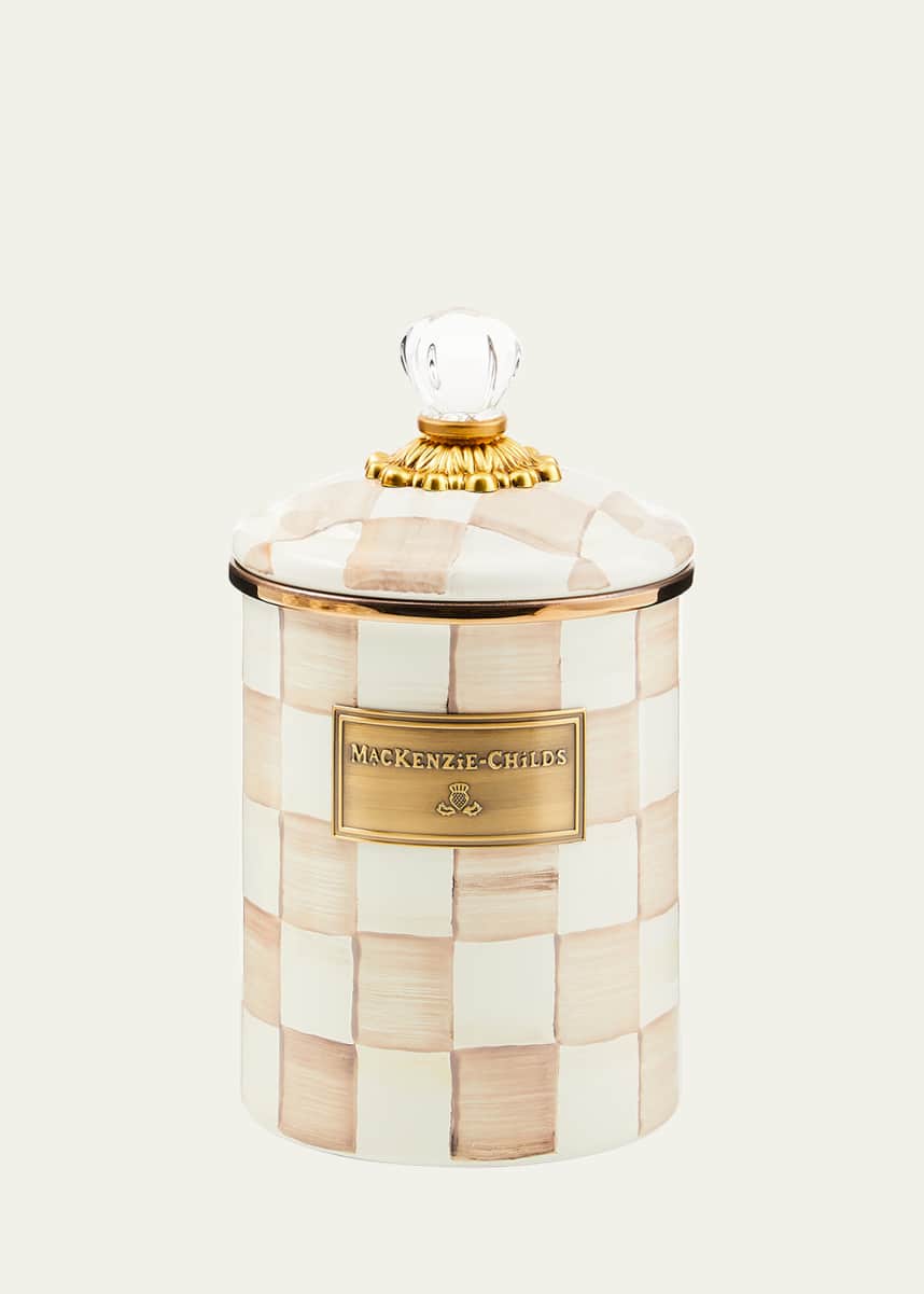 MacKenzie-Childs Mocha Check Medium Canister