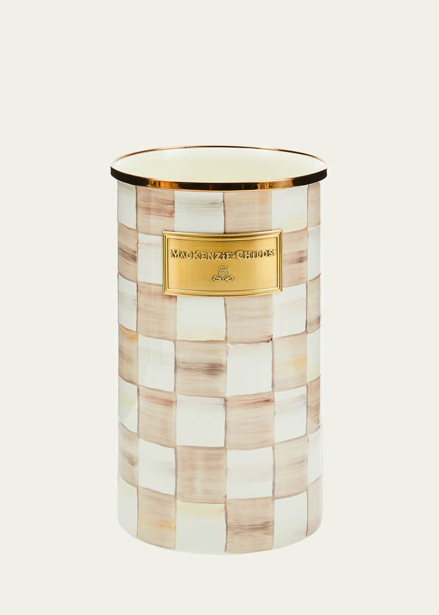 MacKenzie-Childs Mocha Check Utensil Holder