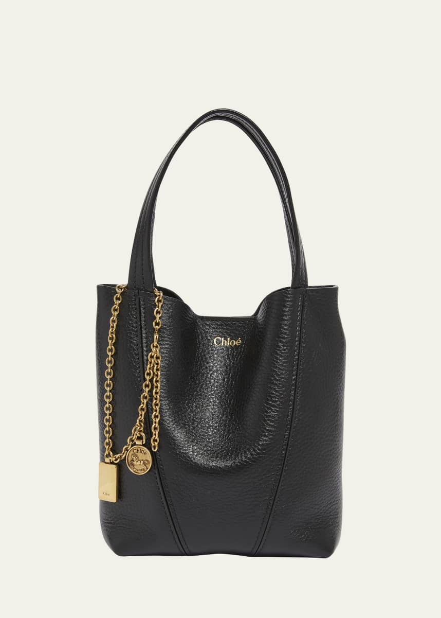 Chloe Spin Mini Tote Bag in Grained Calfskin