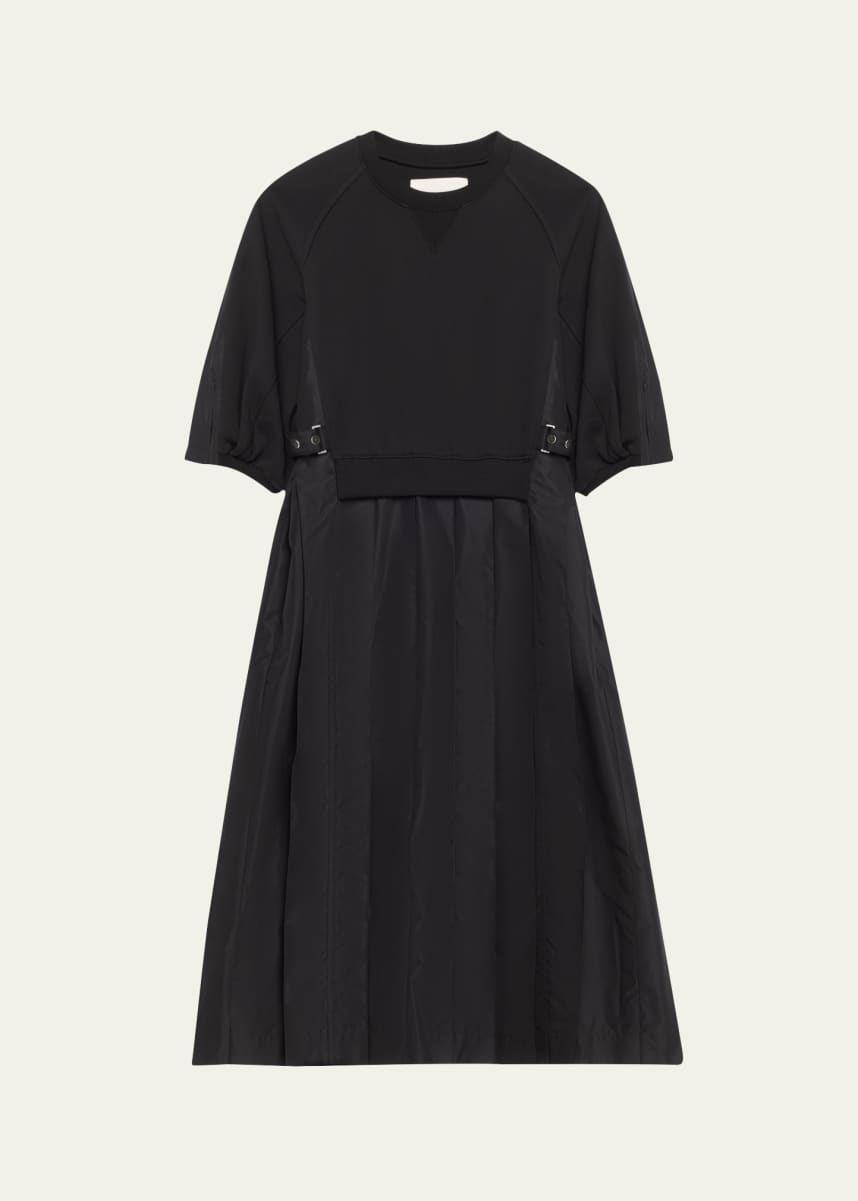 3.1 Phillip Lim Pleated Combo Sweatshirt Midi Dress